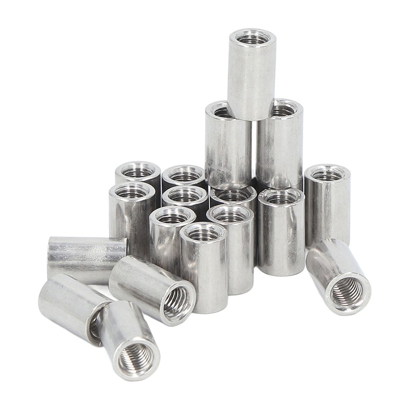 20Pcs Coupling Nut Stainless Steel M8 Round Rod Connector Nut