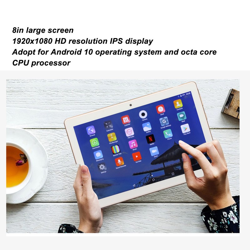 8 Inch Tablet 4G RAM 64G ROM 1920x1080 IPS Display