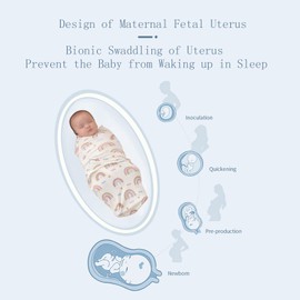 insular Baby Swaddle Wrap, Swaddle Blanket for Newborn and Infant, Adjustable Swaddle Set for Boy and Girl, Soft Cotton Baby Sleep Sack 3 Pack (Seagull, Small(0-3 Month)