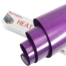 Bonnyhtv Rollo de purpurina HTV de 5 pies, color morado oscuro