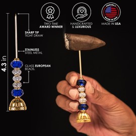 Blue Smoke ATL Handcrafted Cigar Holder & Nubber Draw Enhancer Tool Poker Jewelry Pick Accessory for The Elegant Smoker Aficionado (Blue)