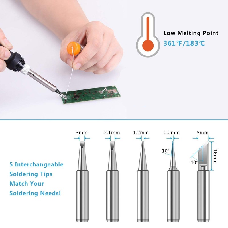 TABIGER Soldering Iron Kit - 60W Temperature Adjustable Electric Solder