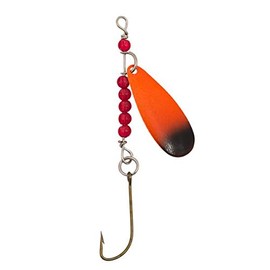Lucky Strike Bait Works Victor Spoon Spinner Lures for Bass, Walleye, Trout, Designed in Canada (Size 1.5, Orange Black, Pack of 2 Spinner Lures)