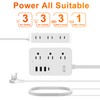 10Ft Surge Protector Flat Extension Cord Flat Plug Power Strip,