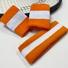 Semi-pro Jackie Moon Orange Striped Sweat Headband Wristband Set
