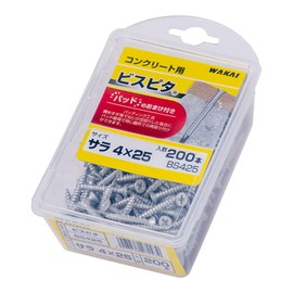 Wakai Sangyo BS460 Bispita Sala Value Pack Screws for Concrete, No Plug, 0.2 x 2.4 inches (4 x 60 mm), 70 Pieces