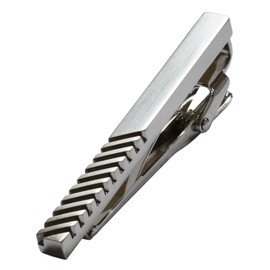 Tabarat Tps-061 Men's Tie Clip, Made in Japan, Brass, Striped, Regimental, Alligator Type, Fabric Metal Plated Brass Fabric Metal