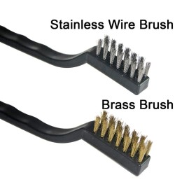 YiwerDer 12PCS Mini Wire Brushes, Stainless Steel & Brass Brush Set, Curved Handle Scratc