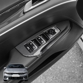 Amzcar Door Lock Switch Covers Compatible with Kia K5 2025 Accessories (Carbon Fiber Pattern)