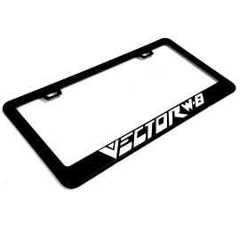 Darktech Vector W8 Metal License Plate Frame | Reflective White | Street Racing | Vintage