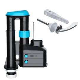 Hulthor Lever Flush Syphon with Chrome Lever Handle – Dual Flush Height Adjustable Toilet Syphon for Close Coupled Toilets – Easy Fit Flush Valve with Internal Overflow and Cistern Lever Included