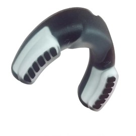 Lovelin Mouth Guard for Braces for Sports Football, Boxing, Baseball, Lacrosse - Heat-Resistant Upper & Lower Dental Guards, No-Softening, mouthguard Comfort Fit Youth/Adult (Black-White)