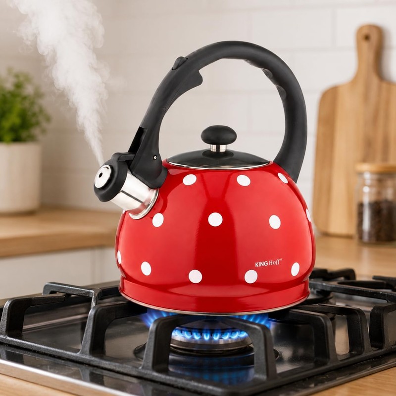 Whistling Kettle, Teapot, Water Jug, Kettle (Red)