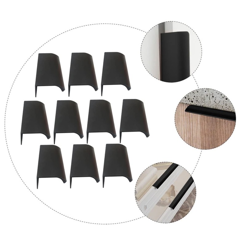 COHEALI 10pcs Concealed Finger Pull Handle Punch Cabinet Door Handle