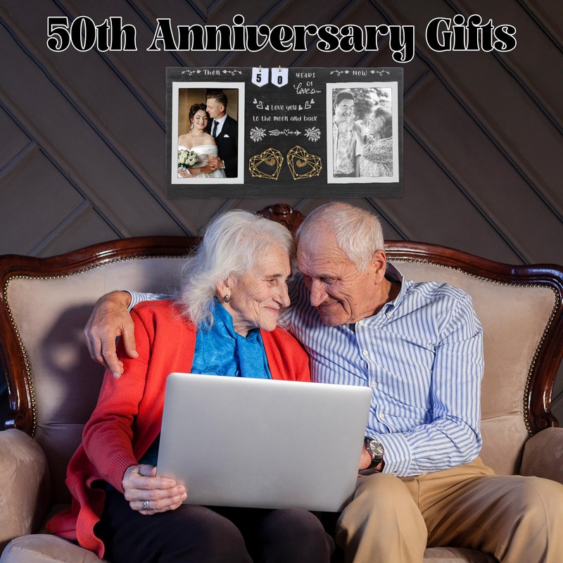 WLLHYF Happy Anniversary Picture Frame Gifts for Men Women, Anniversary