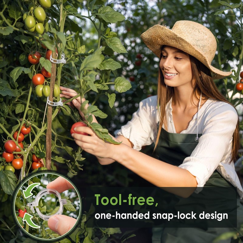 CINKSY 300 PCS Plant Support Clips - Reusable Tomato Clips