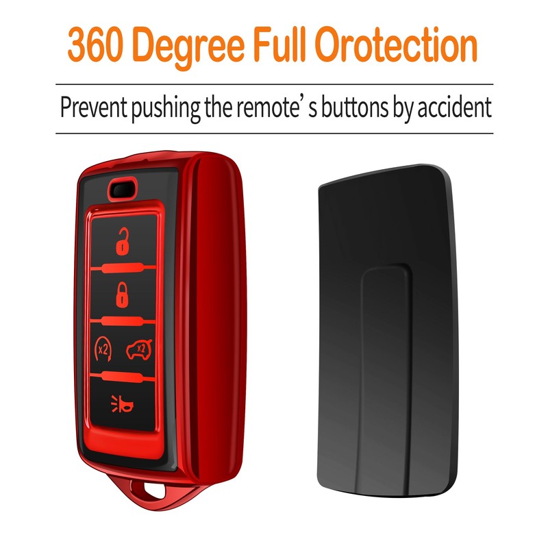 Sindeda for Jeep Key Fob Cover with Keychain Soft Full