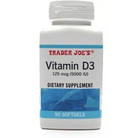 Trader Joe’s 2 PACKS Trader Joe’s Vitamin D3 Dietary Supplement 5000 IU Softgels