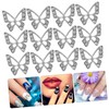 Healvian 60pcs Rhinestone Butterfly Nail Charms for Women Unique Nail