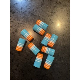 Unbranded 10-CUSTOM GOLF FERRULES Lt Blue/orange/wh