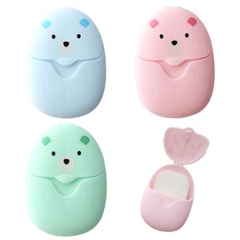 RELKLYU 3 Boxes of Bear Soap, Portable Soap Discs, Travel Supplies, Hand Wash Soap, Personal Care Products