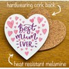 Best Mum Ever Heart-shaped Novelty Coaster - Feel Good Message