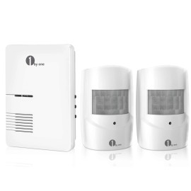 1byone Wireless Motion Detector with 2 Sensors and Receiver for Home Security System
