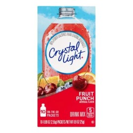 Crystal Light on the Go Fruit Punch Drink Mix Pack of 4 0.9 Ounce Packets