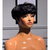 Peluca de cabello humano con corte pixie para mujeres negras,