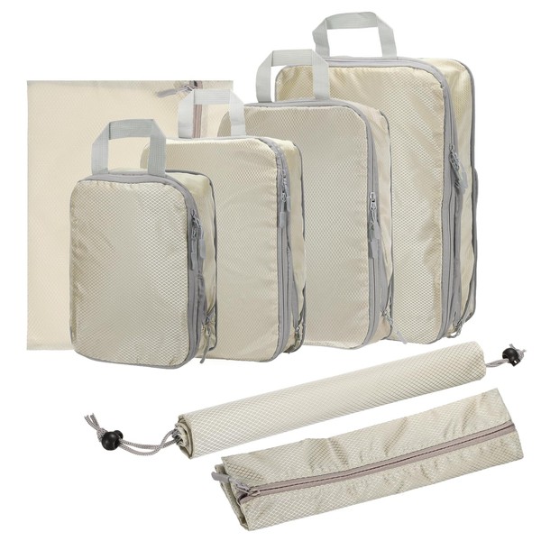 HARFINGTON 7pcs Compression Packing Cube for Suitcases Lightweight Luggage Organizers