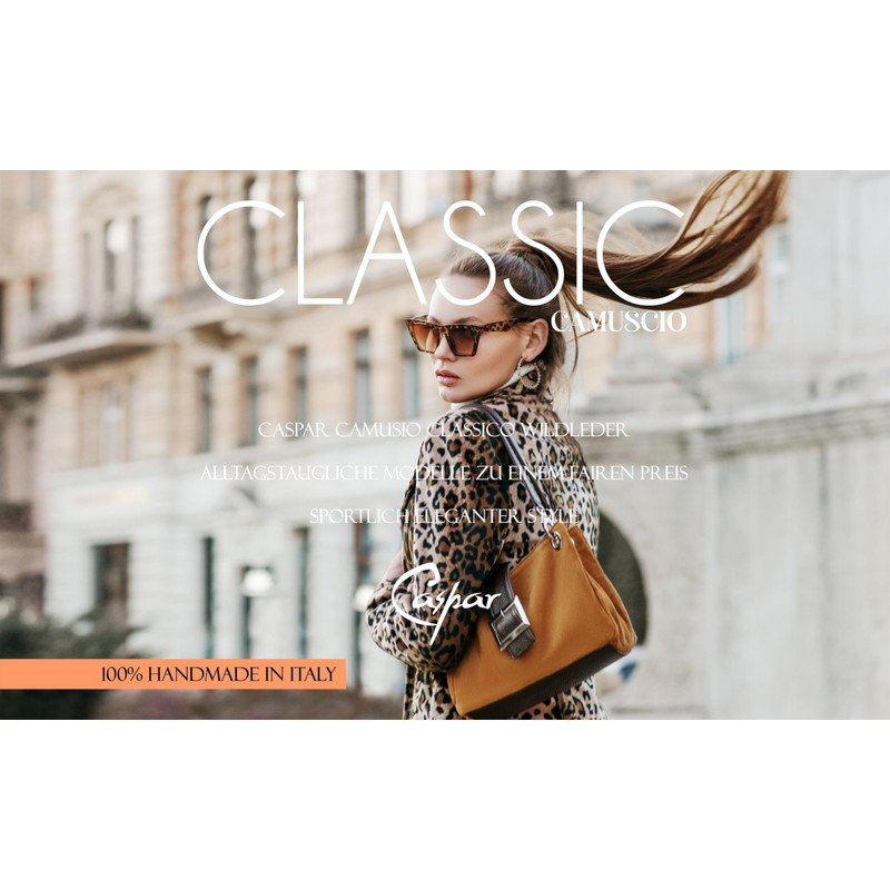 Caspar TL767 Large Leather Women’s Shopper Bag - Yellow -