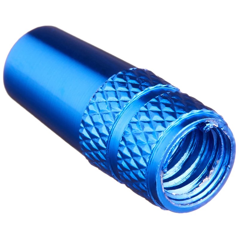 Force 80493 Bicycle French Valve Cap, Aluminum, Blue, 2 Pieces