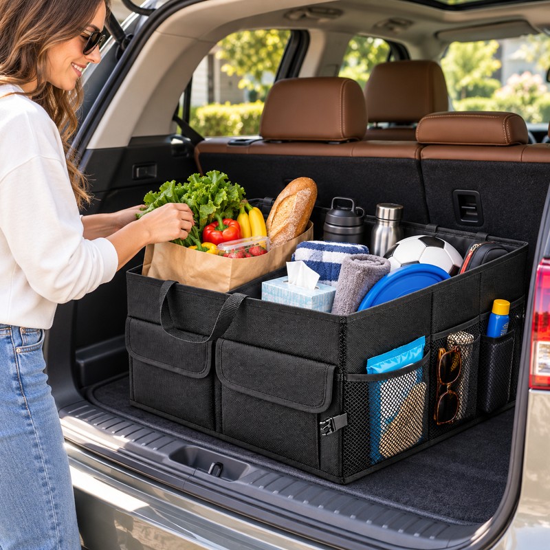 Collapsible Car Trunk Organizer for Cargo Storage – 54cm Waterproof