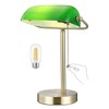 Newrays Traditional Green Glass Bankers Desk Lamp with Pull Chain