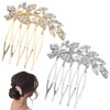 ZUWIJEQ 2 Pieces Bridal Wedding Hair Comb Crystal Hair Accessories,