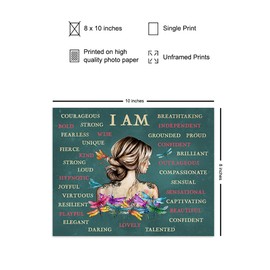 Positive Affirmations Boho-chic Wall Art & Decor - I Am Bohemian Motivational Wall Decor - Inspirational Quotes Sayings - Encouragement Gifts for Women - Encouraging Wall Decor - UNFRAMED Picture