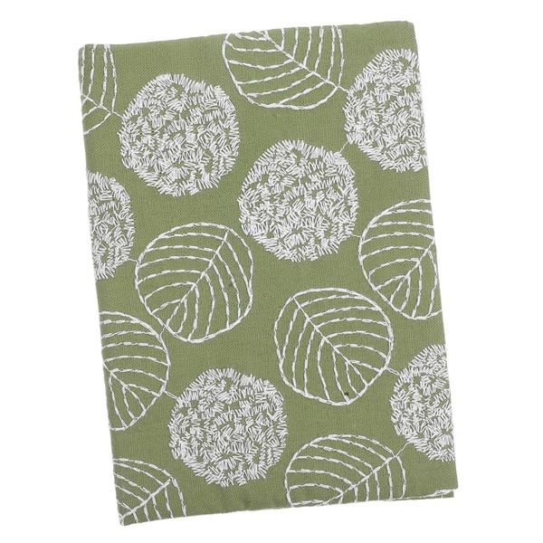Angoily Green Floral Pattern Fabric Book Cover for A6 Notebooks