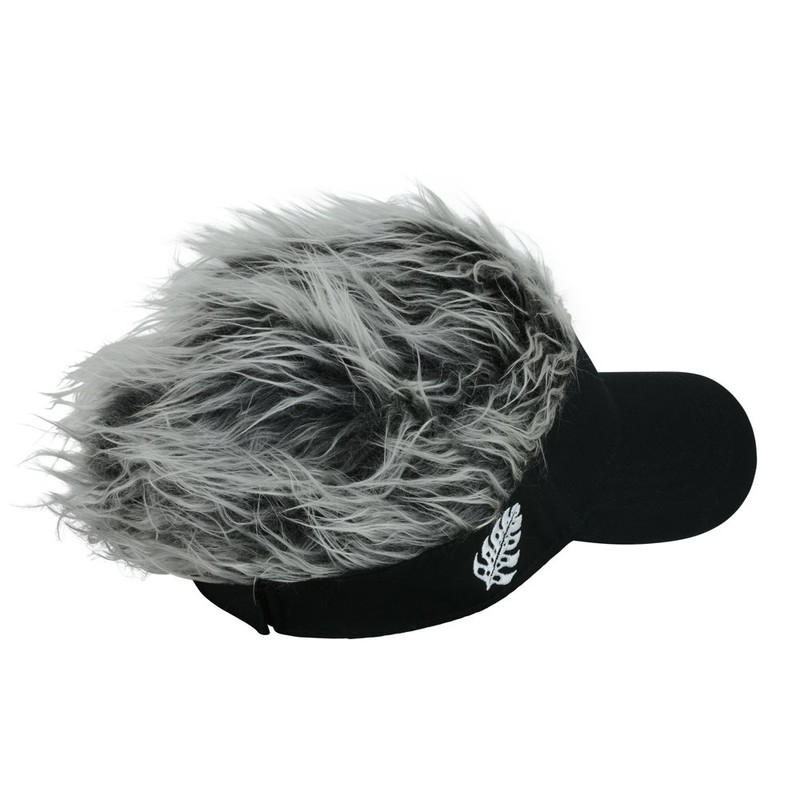 Light B-9 Men's B9 Fake Hair Visor, Gray x Black