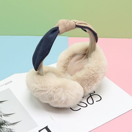 Women's Winter Ear Warmers, Foldable Plush Warm Earmuffs, Outdoor Adjustable Earmuffs, Winter Earmuffs, for Winter Riding, Warm, khaki