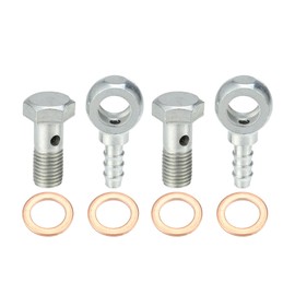 A ABSOPRO 4 pieces hollow screw M8 x 1 brake banjo hollow screws ID 8 mm seal washer set for brake caliper master brake cylinder