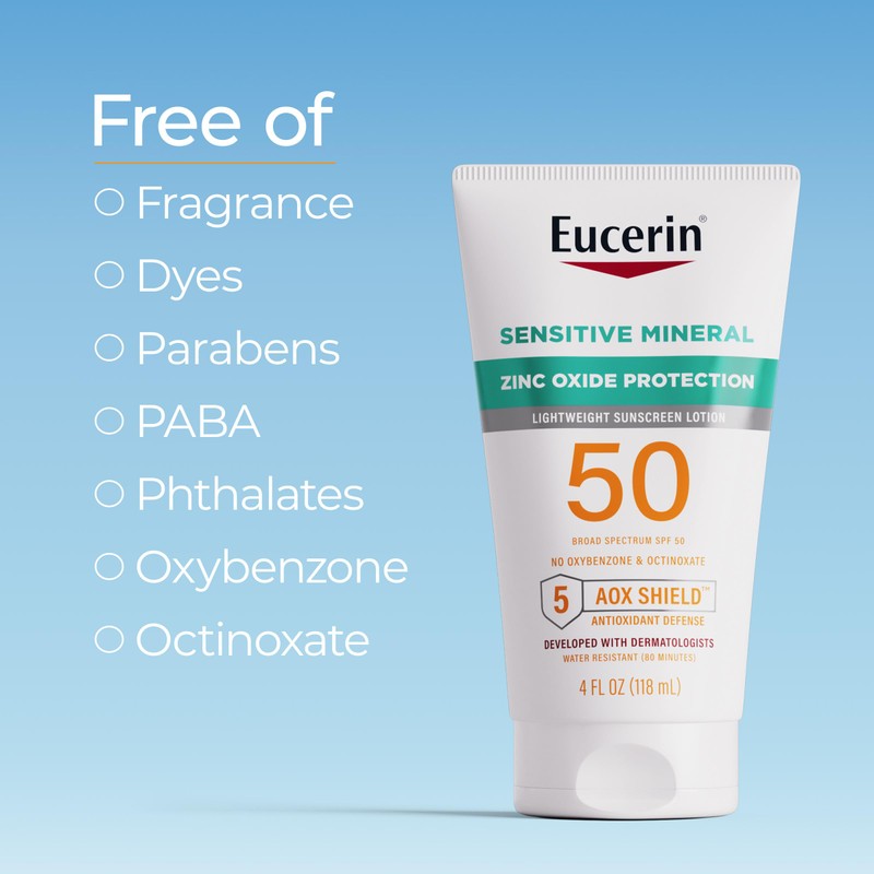 Eucerin Sun Sensitive Mineral Sunscreen Lotion SPF 50 with Zinc