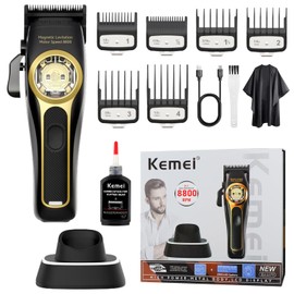 KEMEI 2373 Professional Hair Clipper for Men, High Quality Maglev Brushless Motor，Mens Cordless Hair Clipper Set, Adjustable DLC Blade Barber Machine