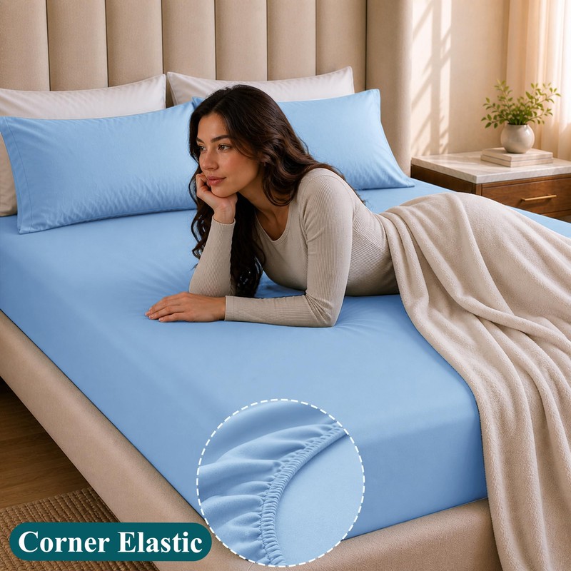 Moonlight Bedding King Size Fitted Sheets - 25cm Deep King