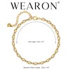 WEARON Gold Ankle Bracelets for Women 18K Gold Plated Anklet