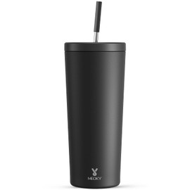 Meoky 24 oz Insulated Tumbler with Lid and Straw, Stainless Steel Vacuum Insulated Tumbler, Keeps Cold for 24 Hours, 100% Leak Proof, Fits in Car Cup Holder (Night)