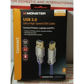 Monster USB 3.0 Ultra High Speed Cable Connect Printer Laptop Computer MALE A B