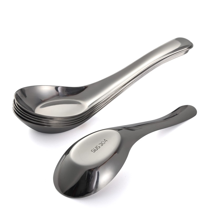 Stainless Steel Soup Spoons Dinner Spoons Set of 12 Chinese
