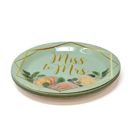 Gift Boutique 122 Pcs Miss To Mrs Party Supplies Disposable Paper Plate Cup Napkin Gold for Bachelorette Engagement Wedding Bridal Shower Serves 24