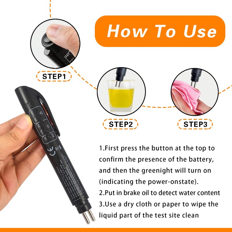 Damwot 1PC Brake Fluid Tester with 5 LED Indicators, DOT