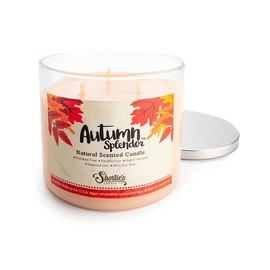 Autumn Splendor Natural 3 Wick Candle, Essential Fragrance Oils, 100% Soy, Phthalate & Paraben Free, Clean Burning, 14.5 Oz.